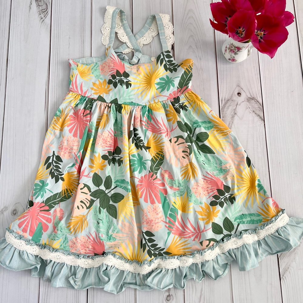Matilda Jane Cotton Floral Dress with Lace Straps